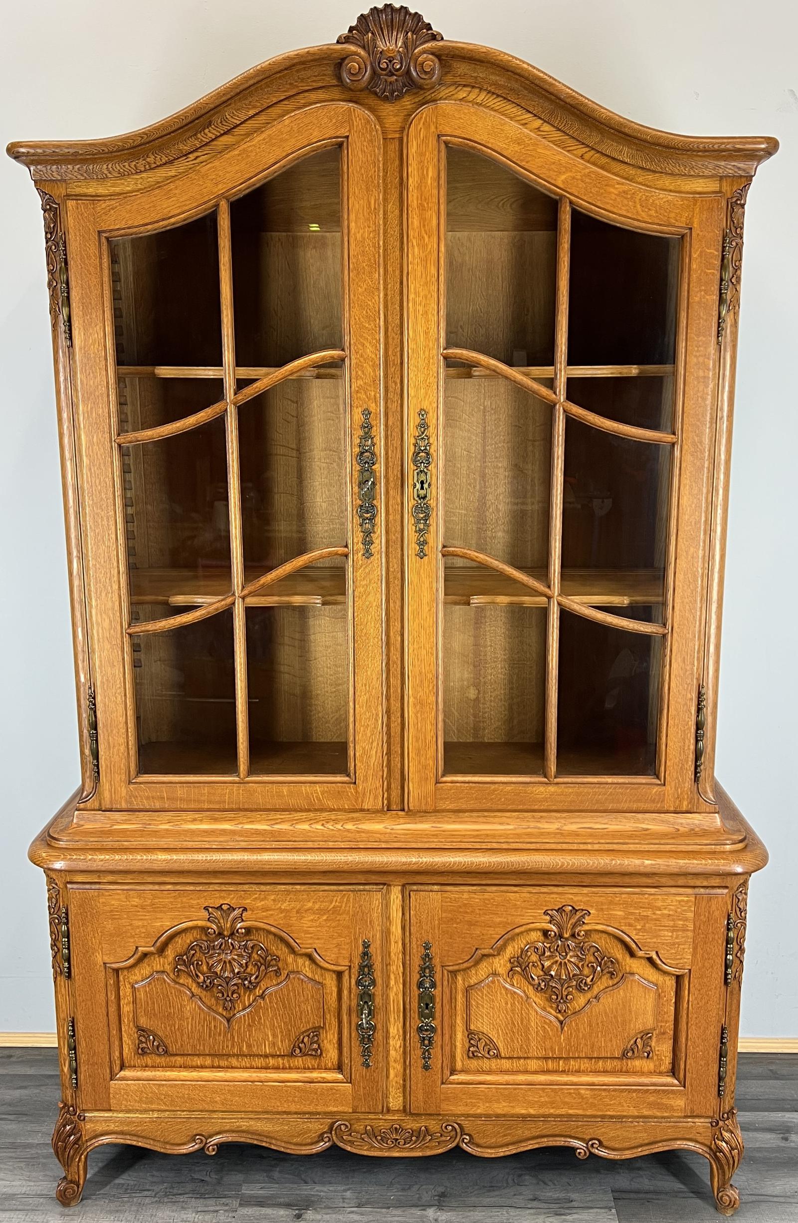Bookcase Vintage French Style Oak Display Carved Cabinet Sideboard (1 of 11)