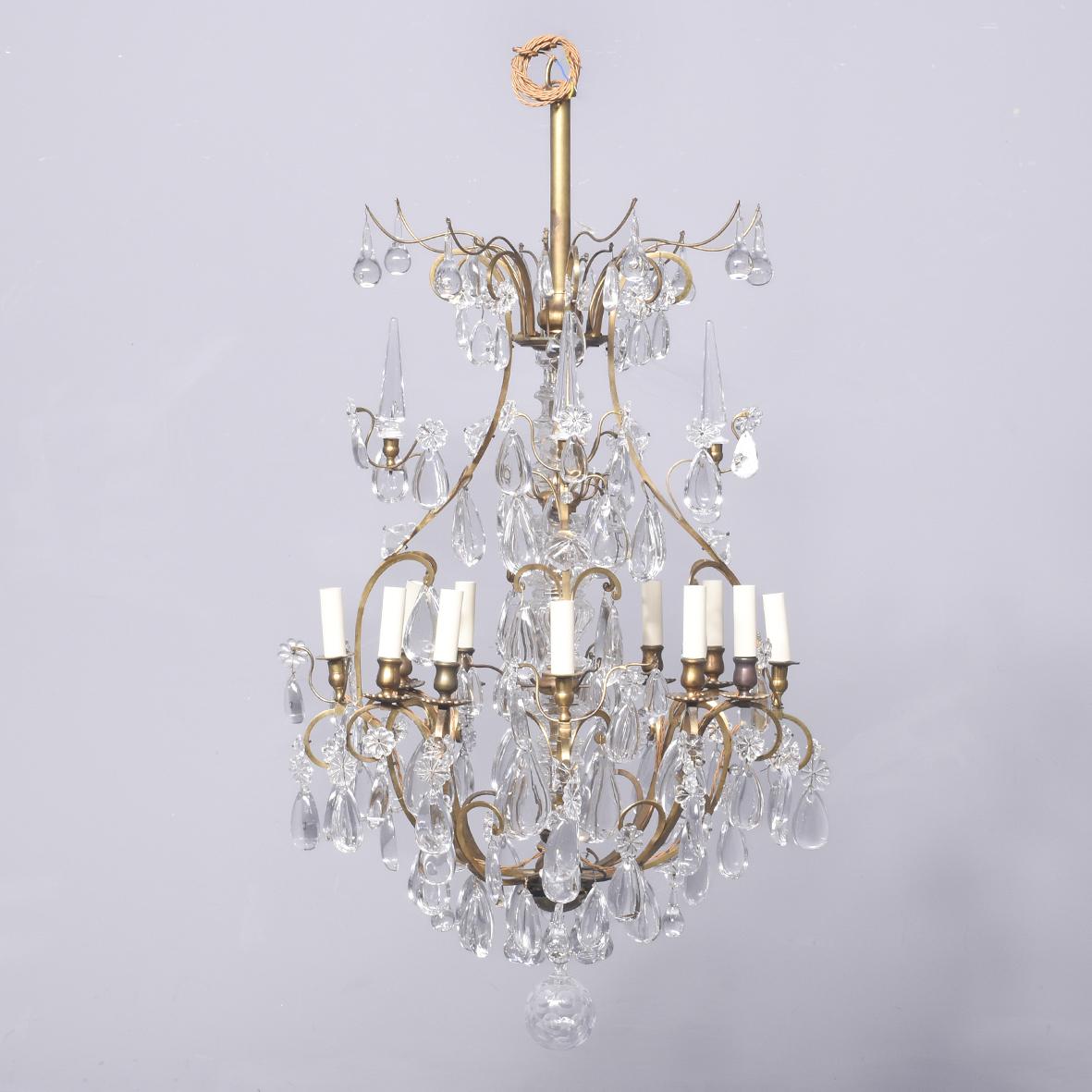 Glass & Brass 12-light Chandelier (1 of 16)