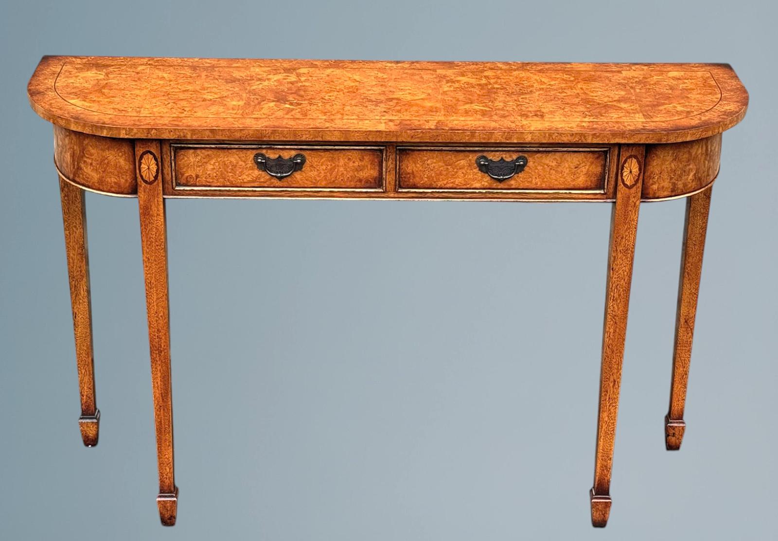 Shaped Walnut Side Table / Hall Table (1 of 9)