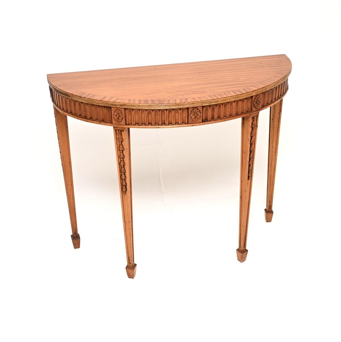 Antique Georgian Style Satinwood Console Table (1 of 8) Antique Georgian Style Satinwood Console Table (1 of 8)