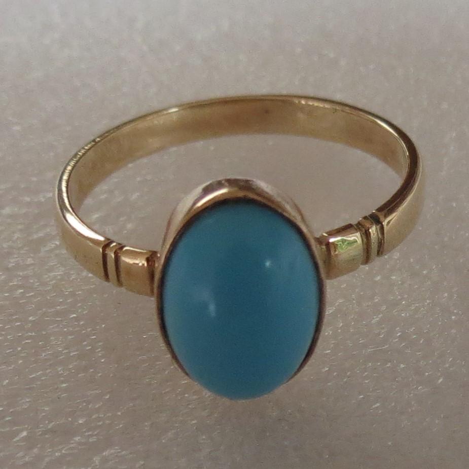 Antique Turquoise Solitaire Gold Ring (1 of 4)