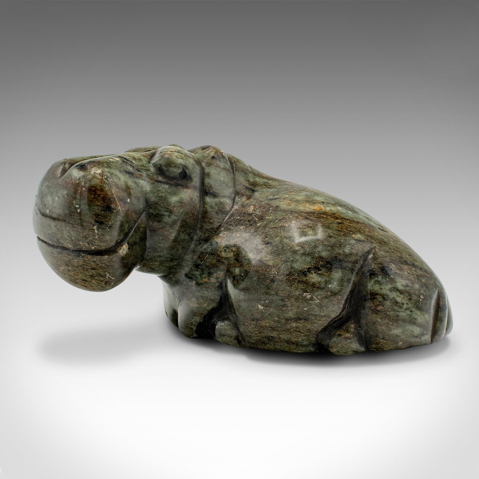 Small Antique Hippopotamus Figure, African, Soapstone, Hand Carved, Victorian (1 of 10)