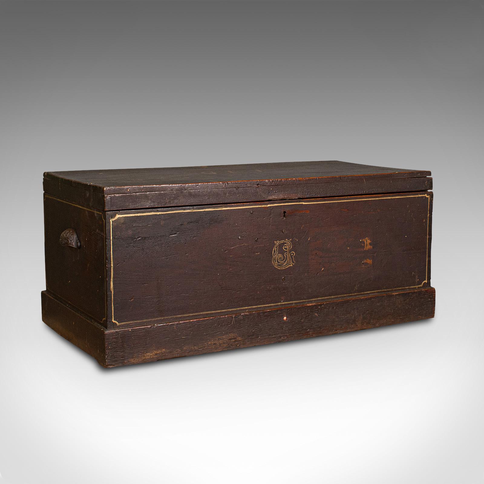 Antique Merchant's Tool Chest, English, Pine, Craftsman's Trunk, Victorian c.1900 (1 of 12)