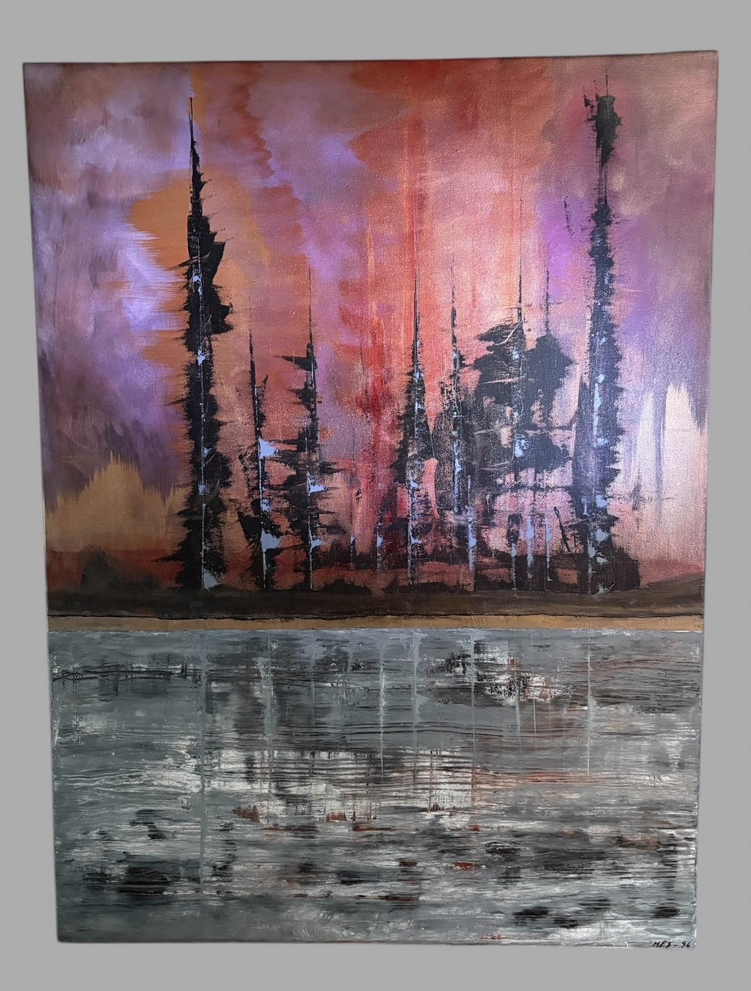 Mark Titcombe - A Wonderful Abstract Expressionist Work Entitled 'embers' (1 of 9)