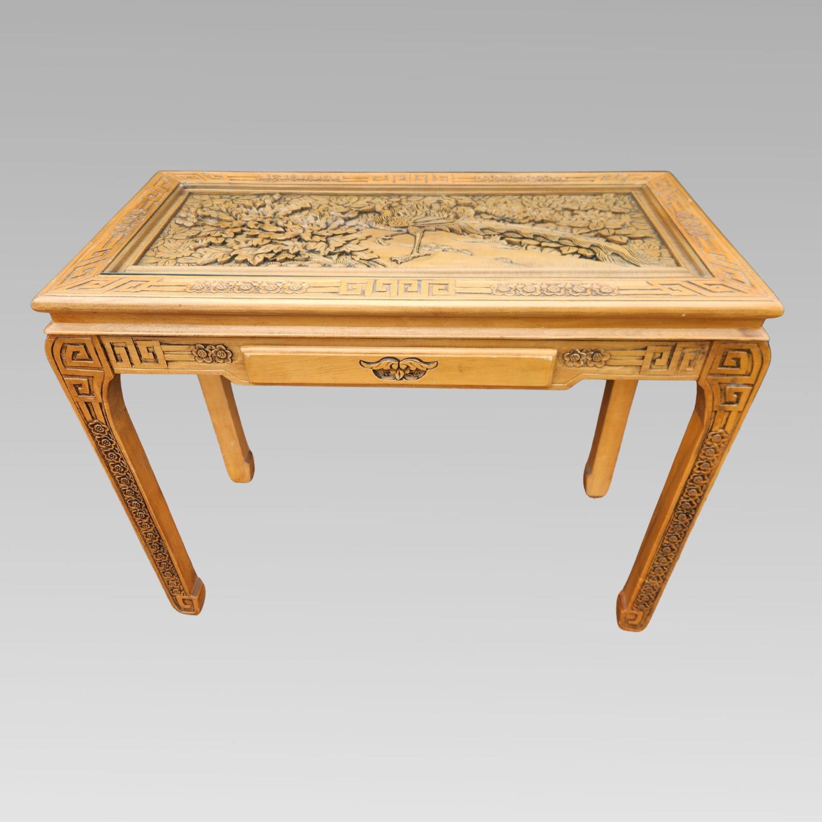 Chinese Table Stunning Quality Vintage Oriental Chinese Carved Hall Side Console Table (1 of 9) Chinese Table Stunning Quality Vintage Oriental Chinese Carved Hall Side Console Table (1 of 9)
