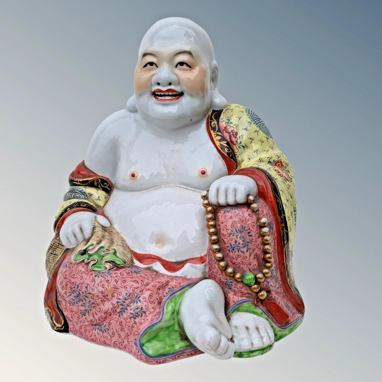 Good Large Chinese Porcelain Laughing Buddha (1 of 8) Good Large Chinese Porcelain Laughing Buddha (1 of 8)