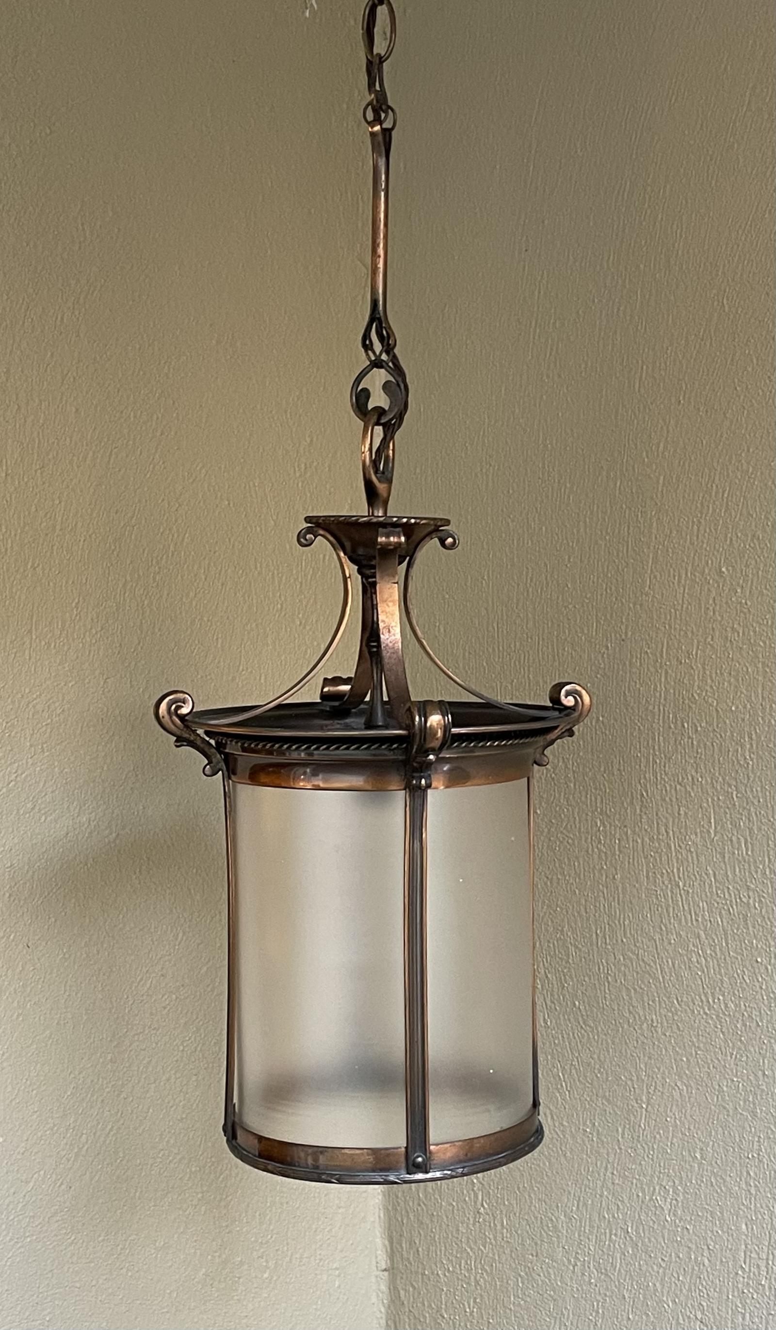 Early 20th Century Coppered Hall Lantern (1 of 5) Early 20th Century Coppered Hall Lantern (1 of 5)