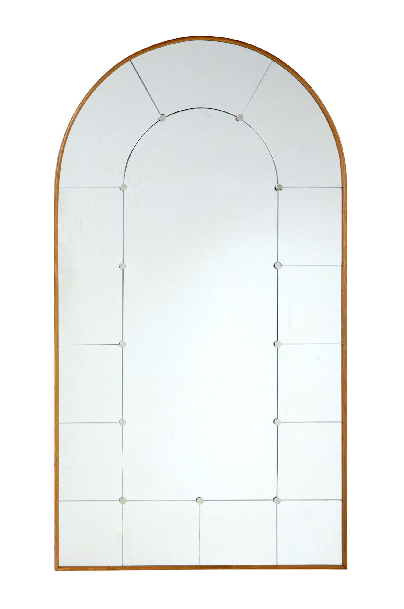 Mid Century Swedish Arched Shaped Harlequin Mirror (1 of 5)