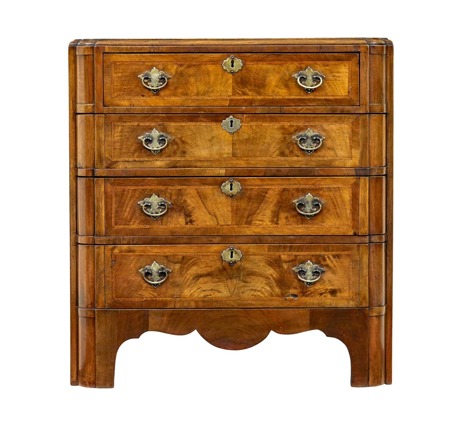 Early 20th Century Walnut Queen Anne Inspired Chest of Drawers (1 of 14)