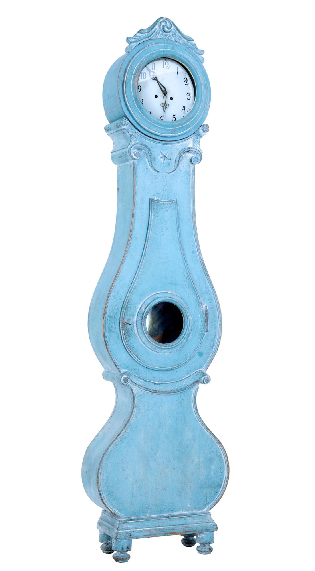 Early 19th Century Painted Swedish Mora Longcase Clock (1 of 8)