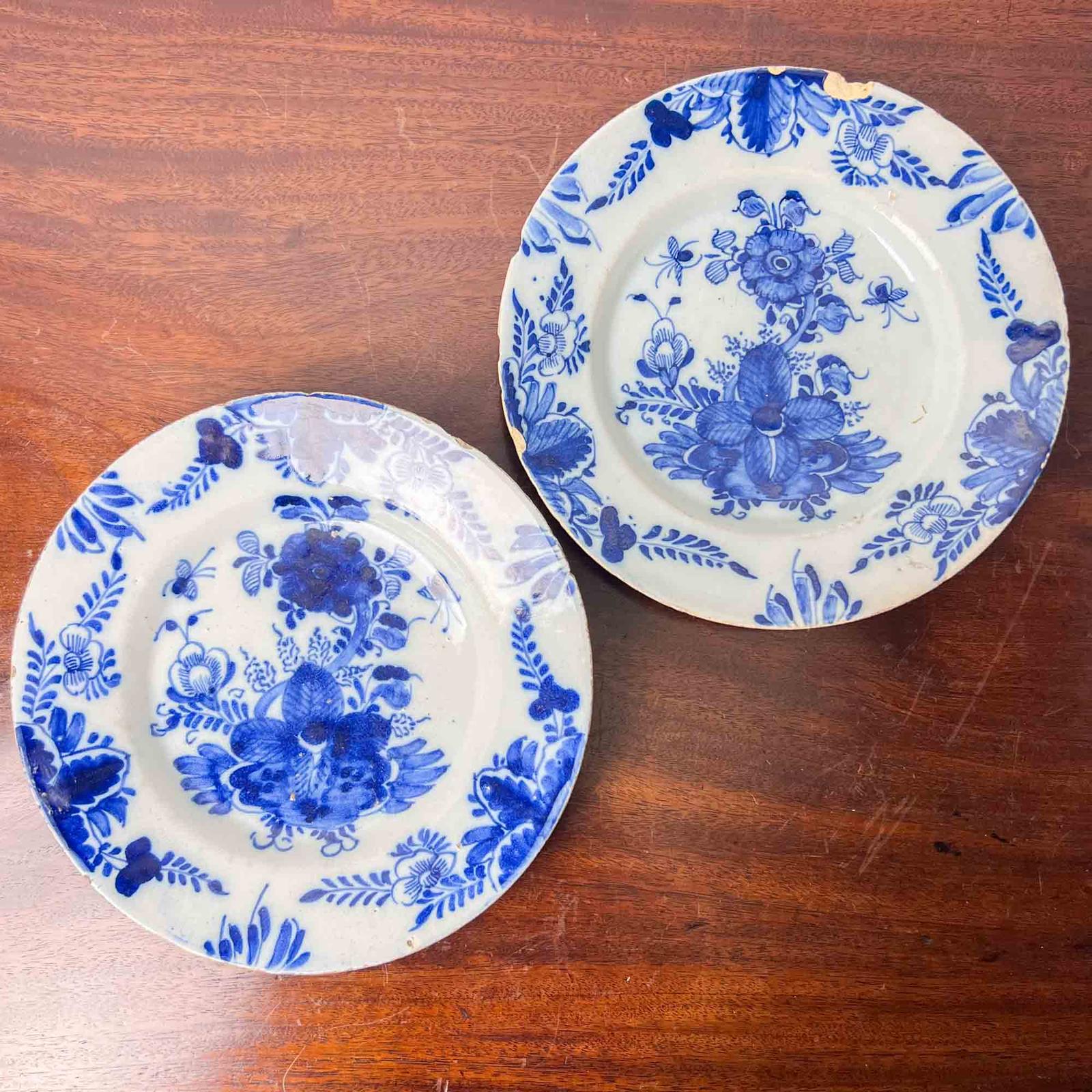 Pair of Small Antique Dutch Delft Plates (1 of 7)
