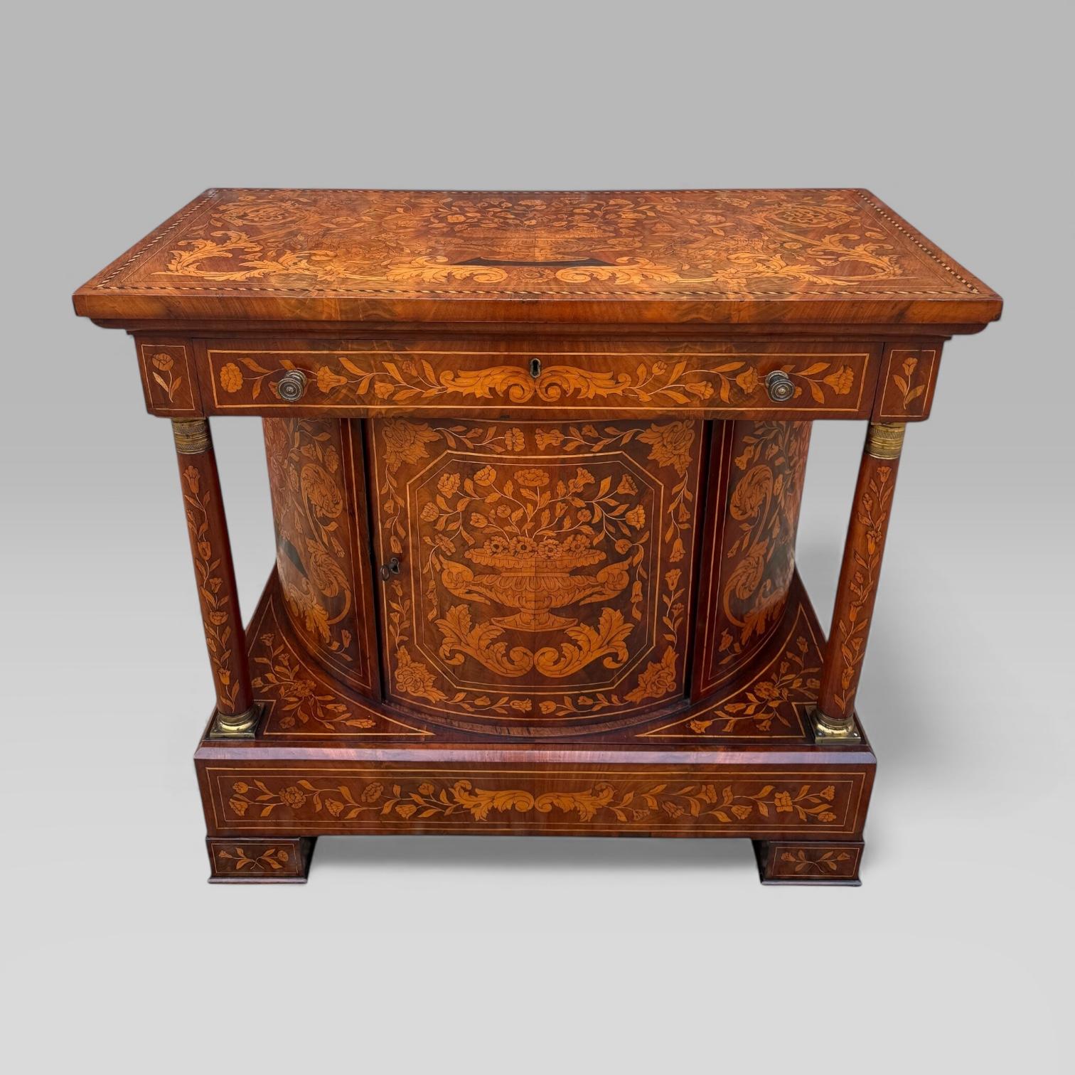 Antique 18th Century Dutch Marquetry Mahogany Console Wall Table Cabinet (1 of 17)