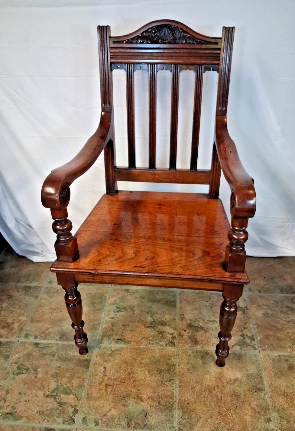 Victorian Mahogany Hall Elbow Chair With Beautiful Patina (1 of 11)