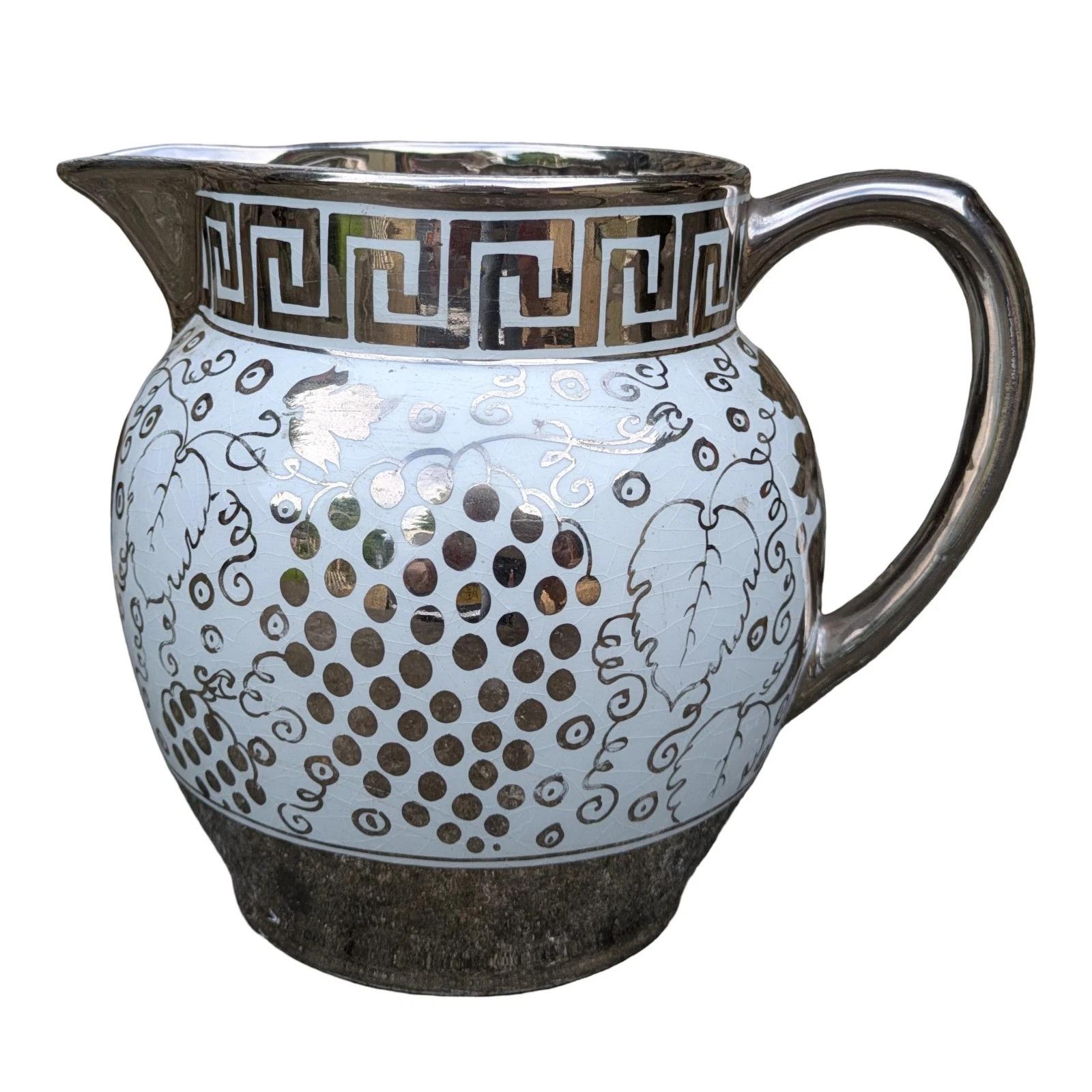 Pretty Pearlware Silver Lustre Jug (1 of 7) Pretty Pearlware Silver Lustre Jug (1 of 7)