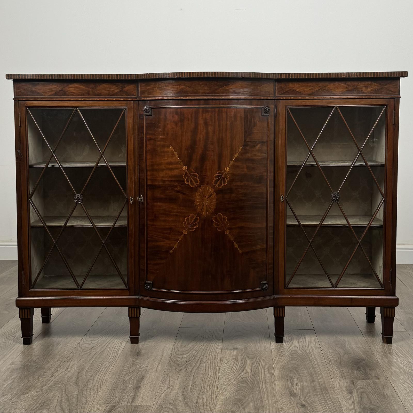 Antique Late 19th Century Inlaid Display Cabinet in Mahogany (1 of 11) Antique Late 19th Century Inlaid Display Cabinet in Mahogany (1 of 11)