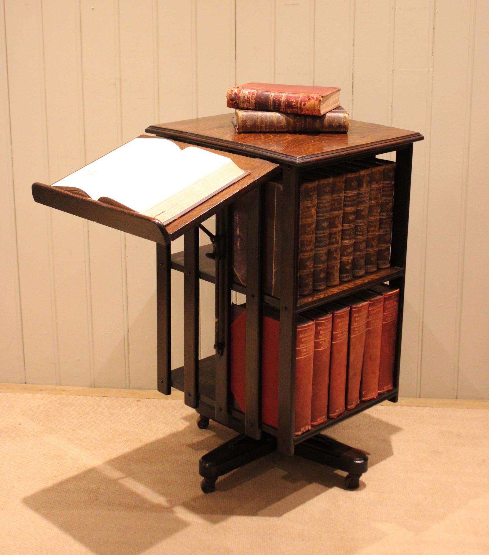 Oak Revolving Bookcase with Reading Stand (1 of 12) Oak Revolving Bookcase with Reading Stand (1 of 12)