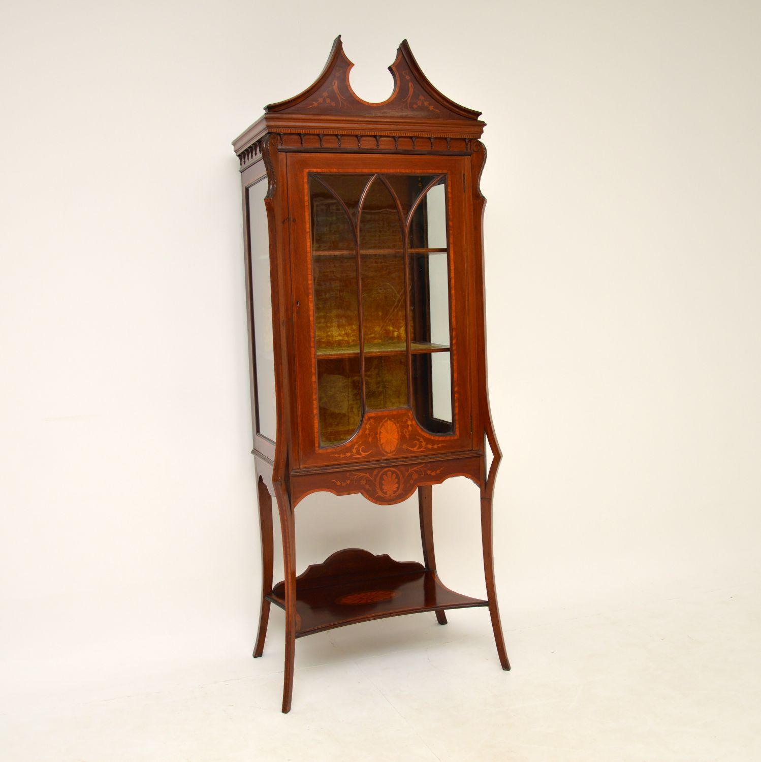 Antique Inlaid Mahogany Display Cabinet (1 of 12) Antique Inlaid Mahogany Display Cabinet (1 of 12)