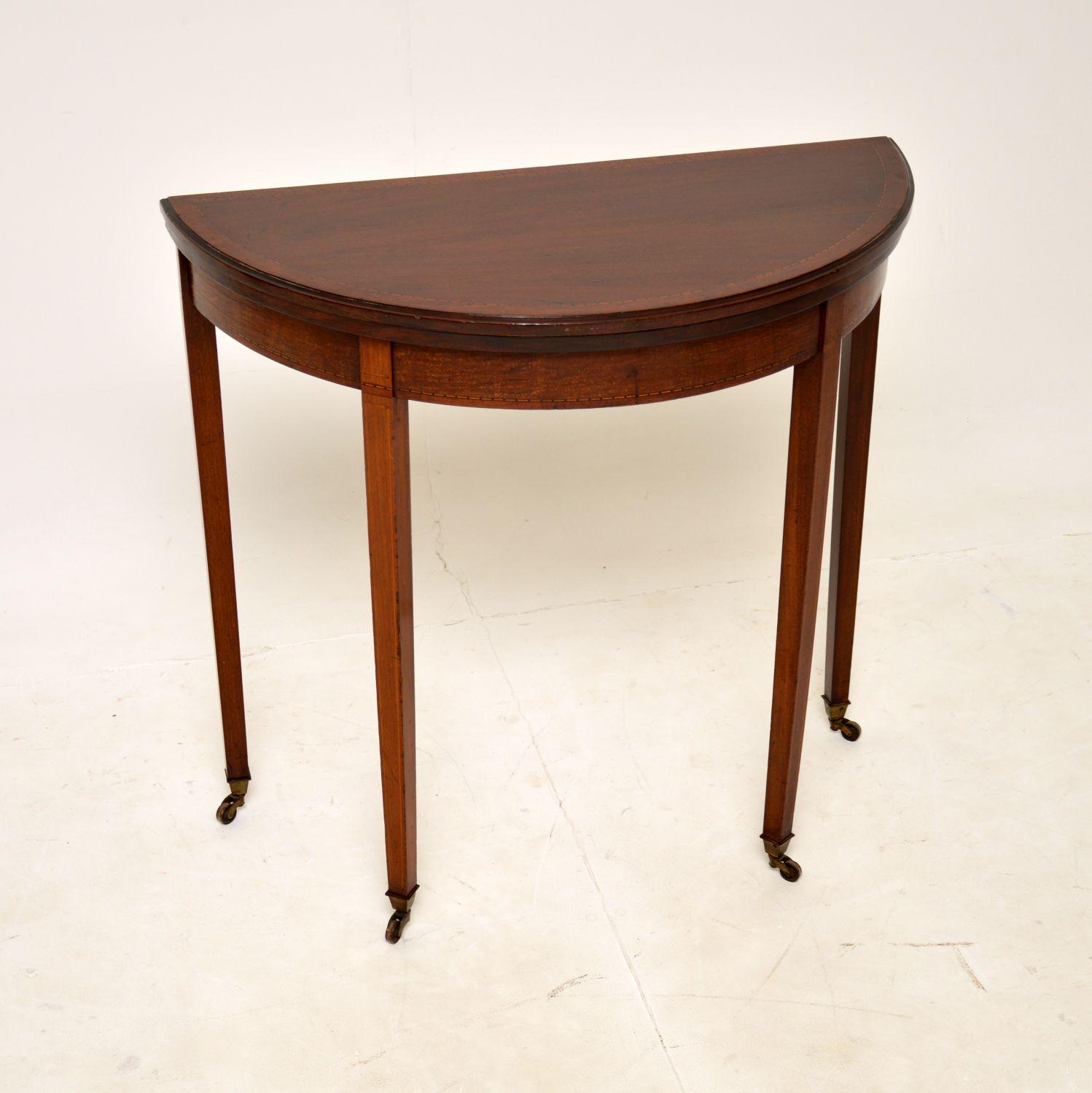 Antique Edwardian Inlaid Mahogany Card Table (1 of 11) Antique Edwardian Inlaid Mahogany Card Table (1 of 11)