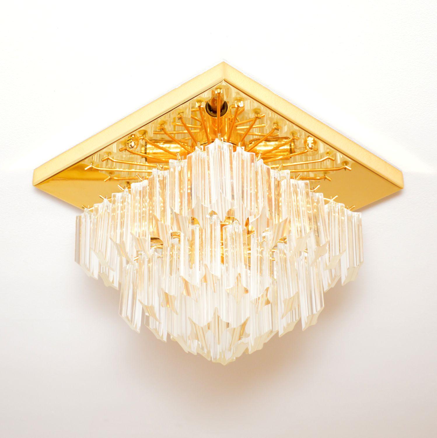 Vintage Murano Glass & Brass Ceiling Light by Paulo Venini (1 of 5)