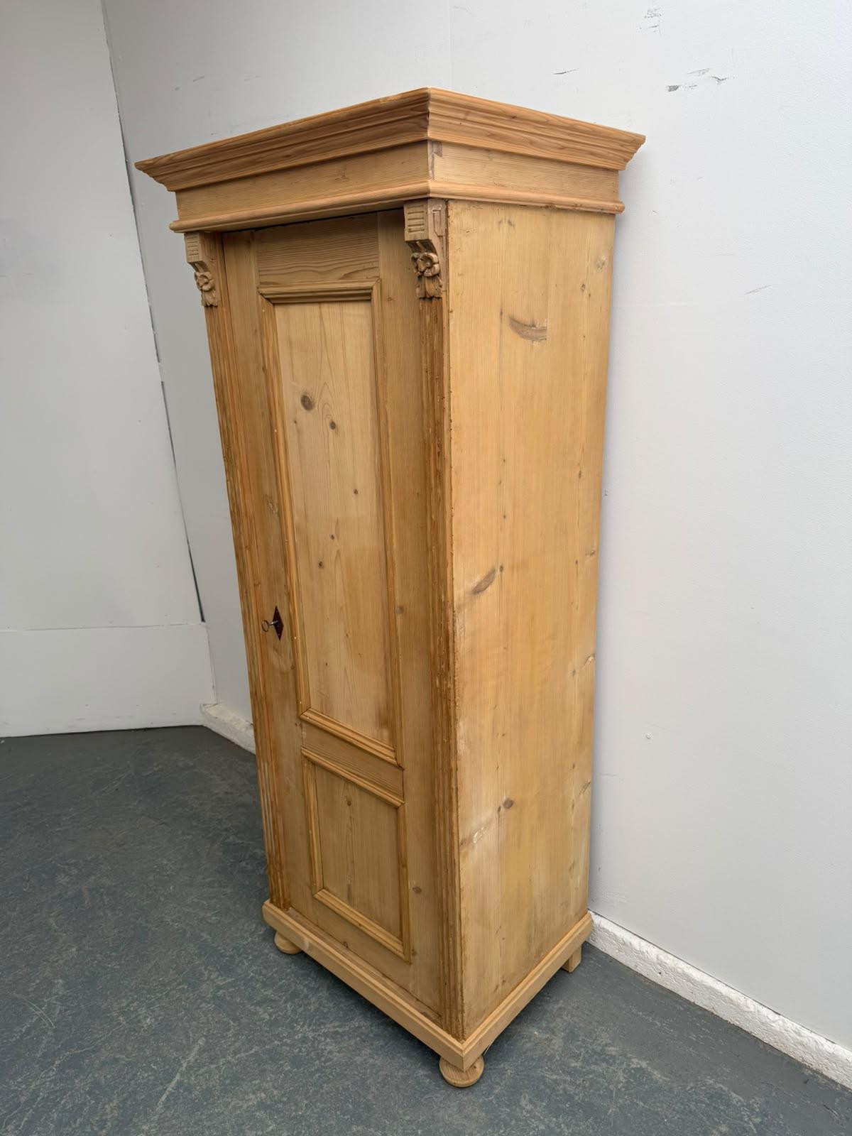 Super Tall Antique Pine 1 Door 2 Panel Storage Cupboard to wax / paint (1 of 9) Super Tall Antique Pine 1 Door 2 Panel Storage Cupboard to wax / paint (1 of 9)