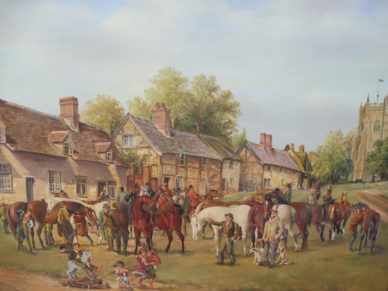 Oil on Board  A Hunting we do go Artist R M Crompt (1 of 18)