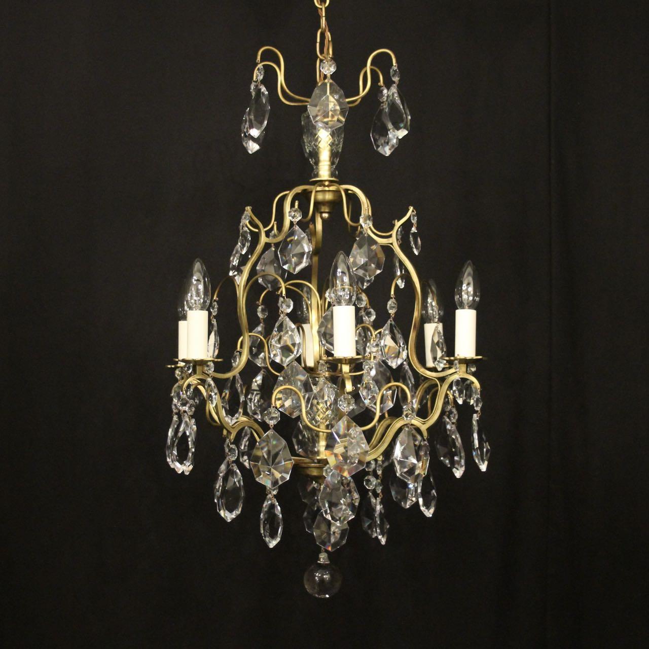 French Gilded Birdcage 6 Light Chandelier (1 of 10)
