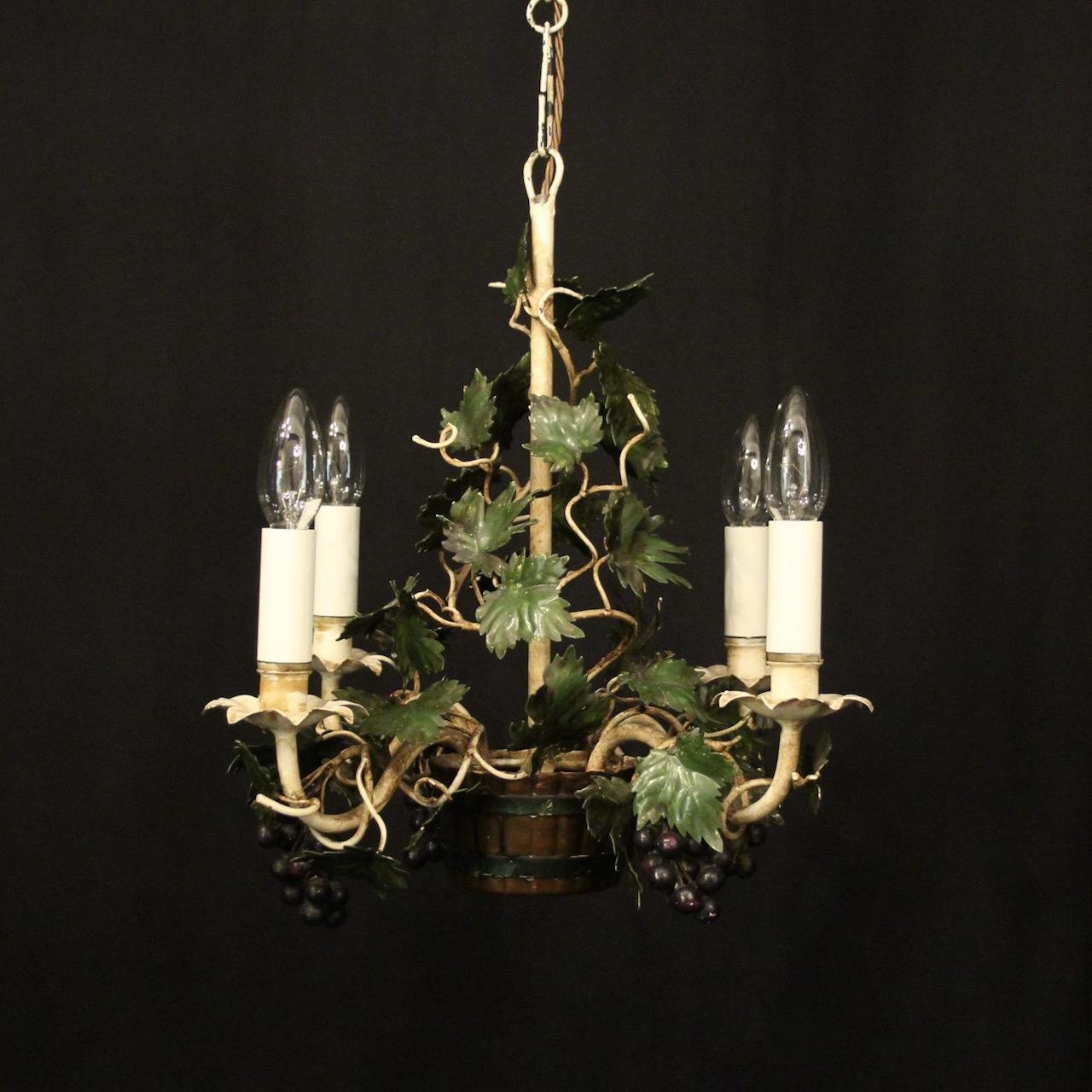 French Toleware Four Light Grape Chandelier (1 of 10) French Toleware Four Light Grape Chandelier (1 of 10)