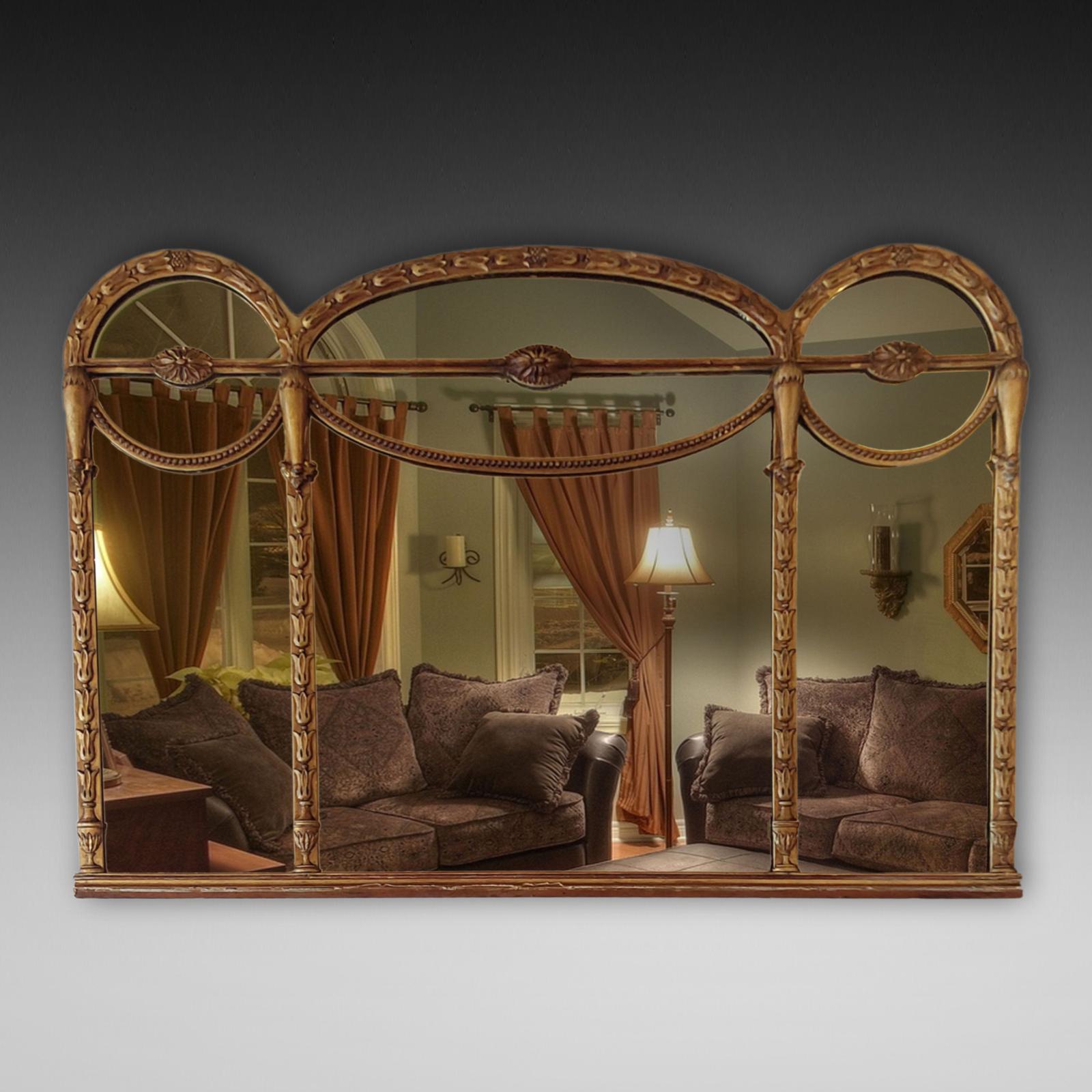Edwardian Giltwood & Gesso Overmantel Mirror (1 of 7)