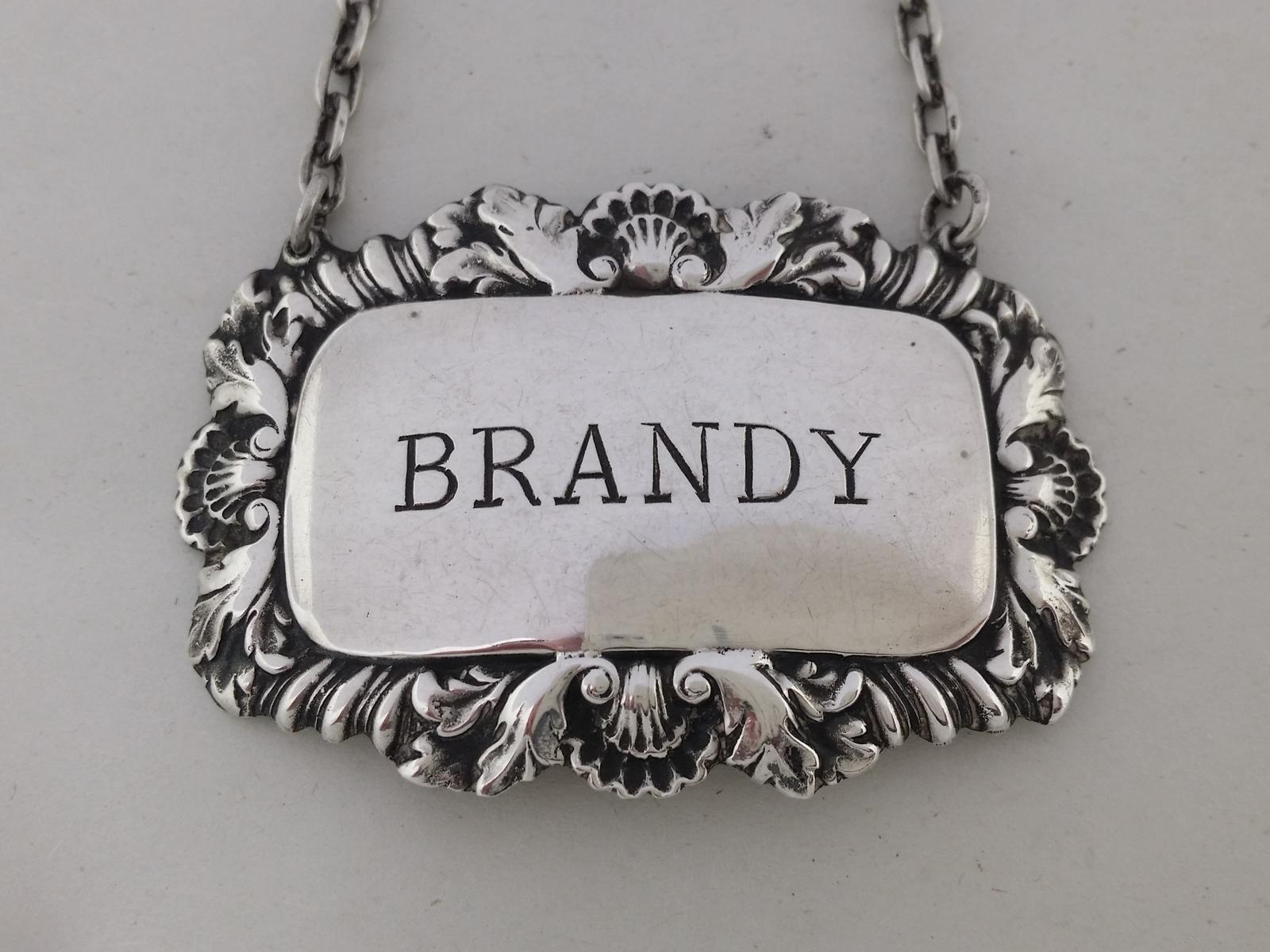 Elizabeth II 1958 Sterling Silver Brandy Decanter Wine Label Hallmarked London (1 of 7)