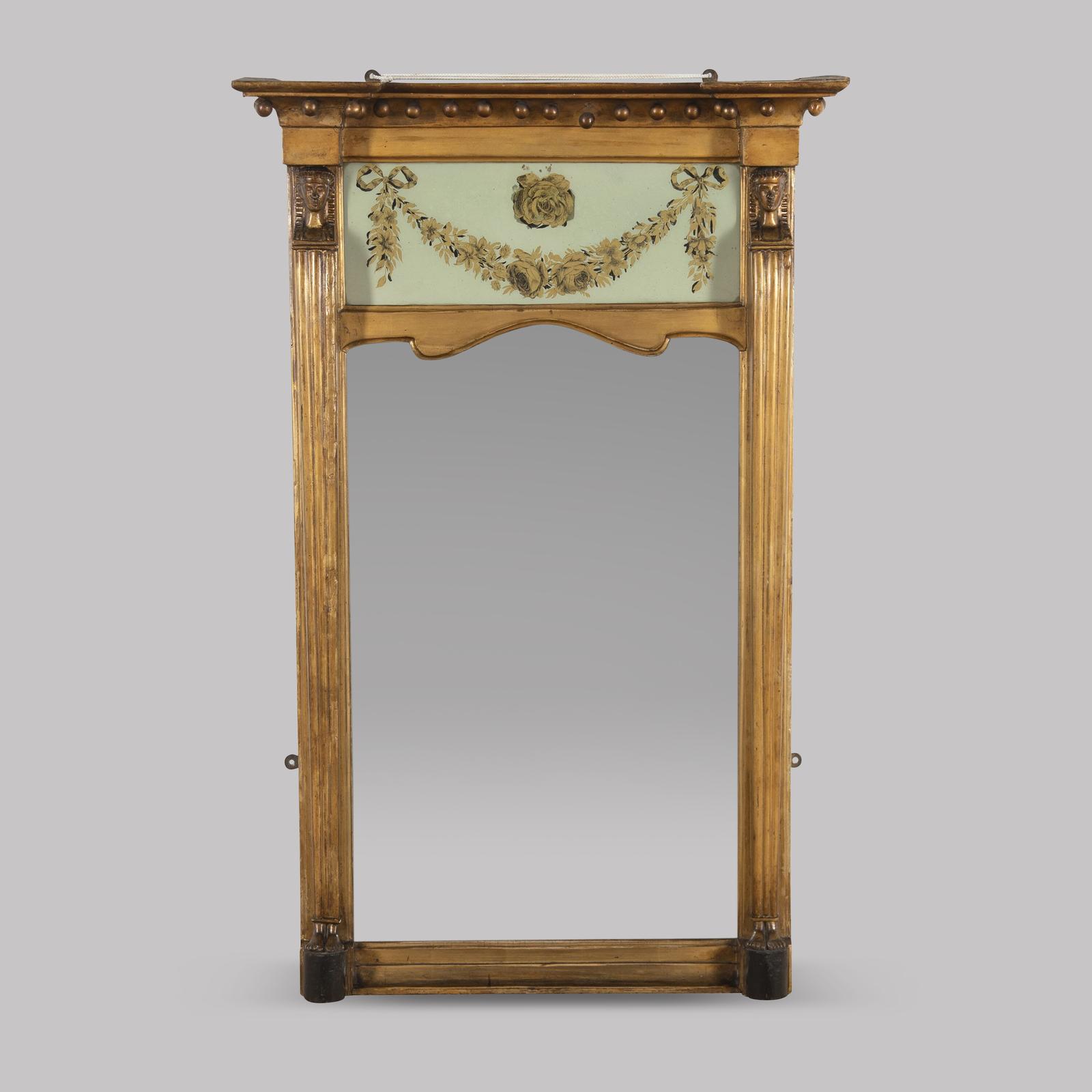 19th Century Empire Style Overmantle Mirror (1 of 3)