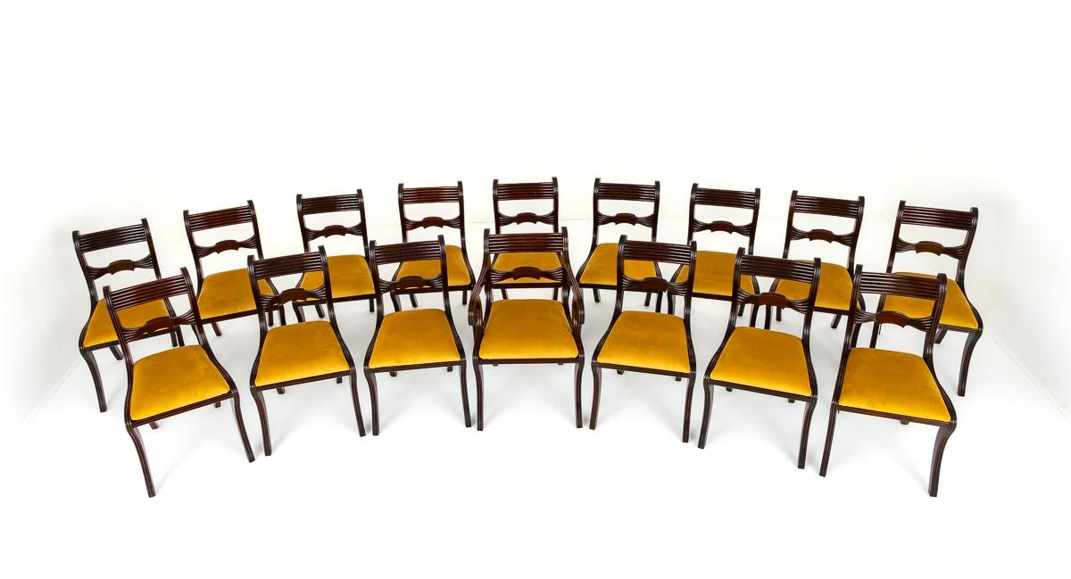 Set of 16 Regency Style Mahogany Dining Chairs c.1880 (1 of 16)