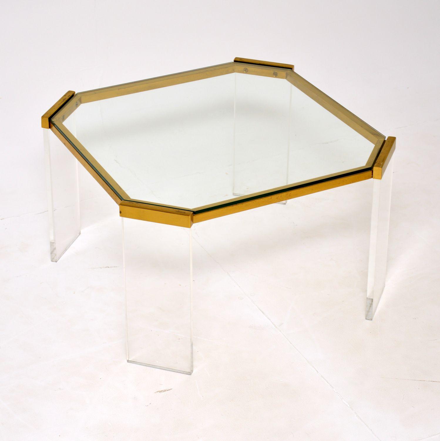 Vintage French Brass & Acrylic Coffee Table (1 of 8) Vintage French Brass & Acrylic Coffee Table (1 of 8)