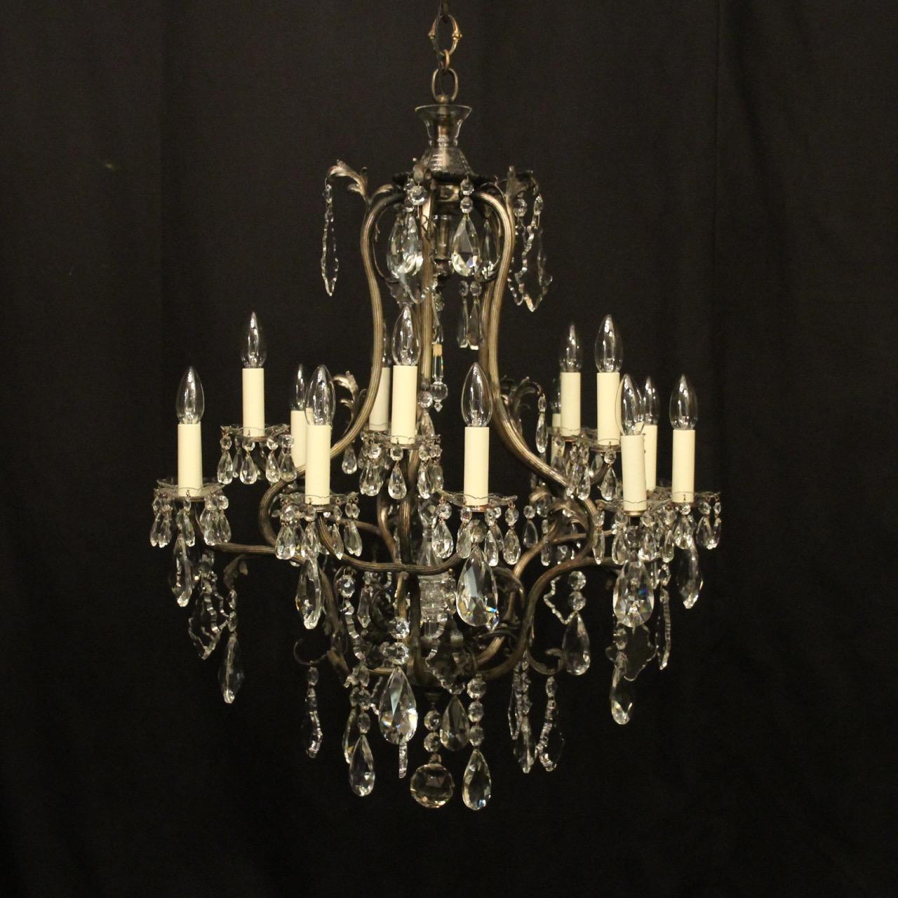 French Silver Gilded Bronze 15 Light Chandelier (1 of 10)