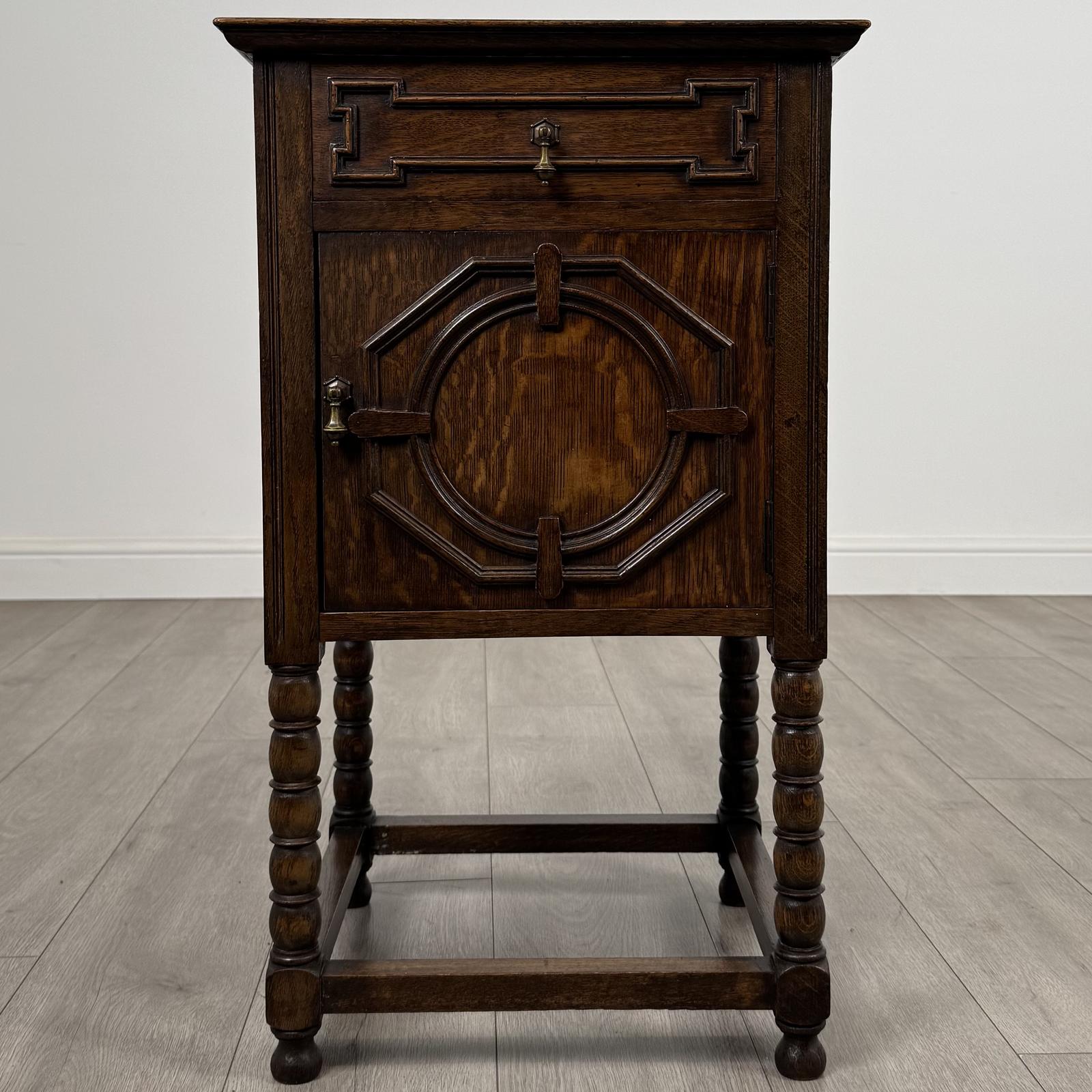 Antique 20th Century Jacobean Style Cabinet In Oak (1 of 12)