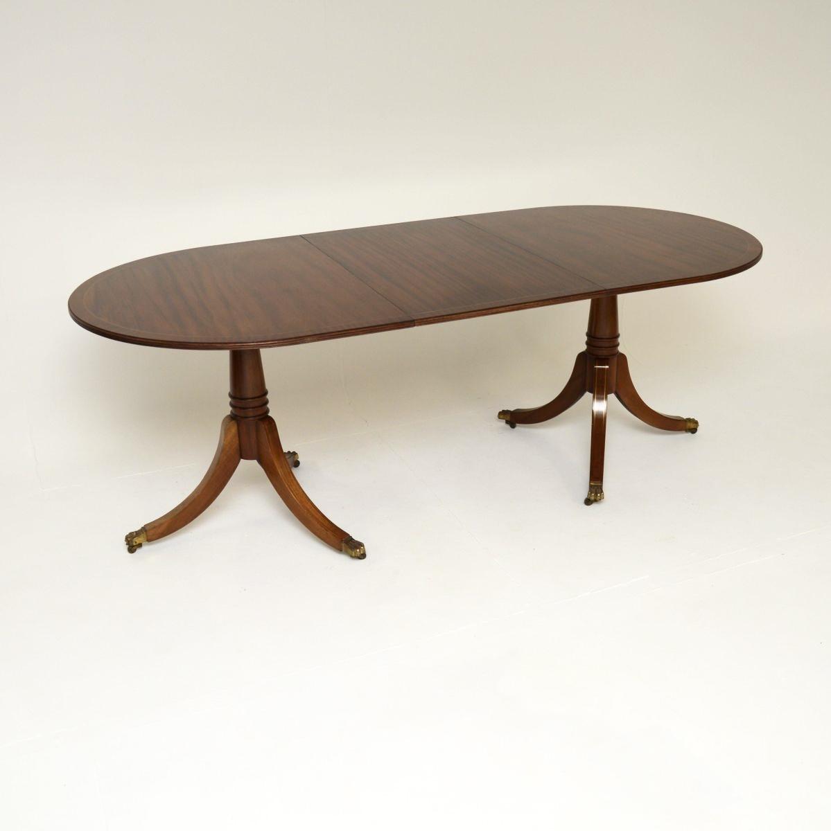 Regency Style Mahogany Brass Inlaid Extending Dining Table (1 of 8)