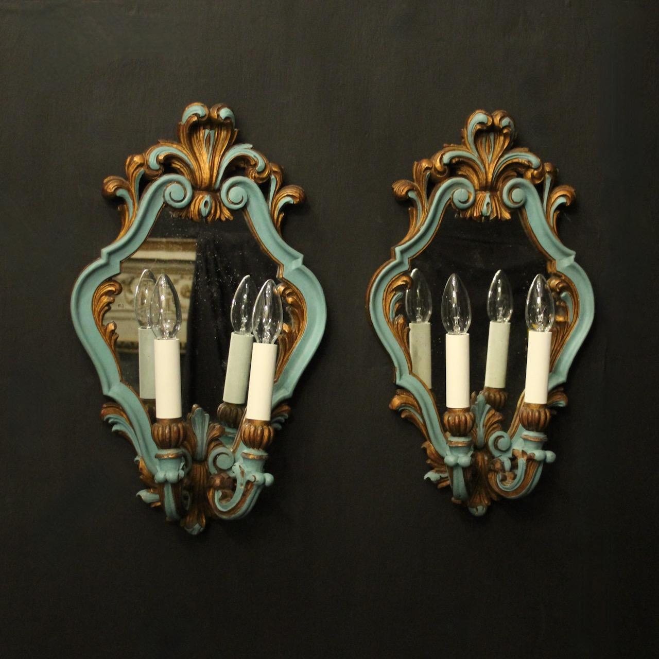 Italian Pair of Polychrome Twin Arm Girandoles (1 of 10)