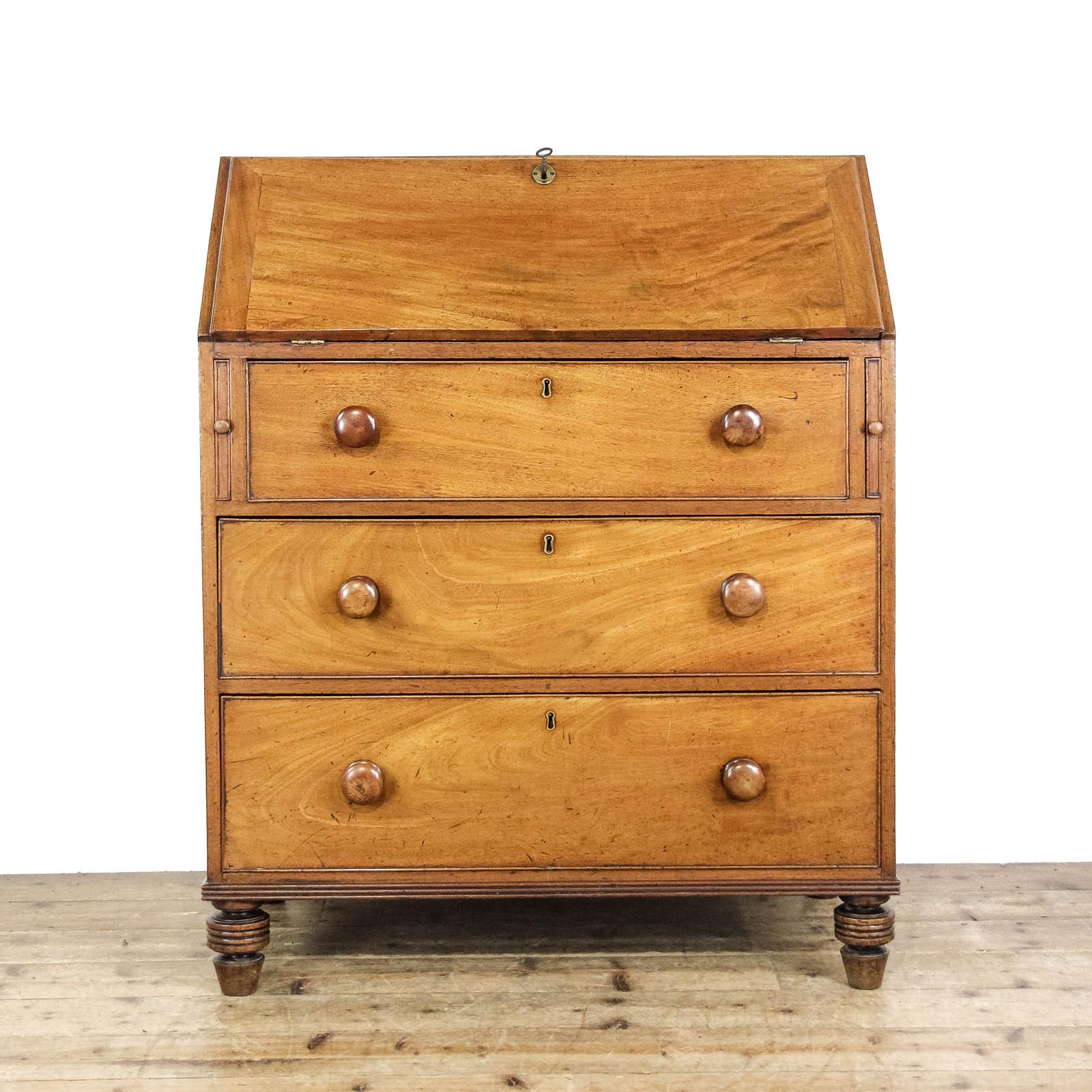 Antique 19th Century Mahogany Bureau (1 of 10)