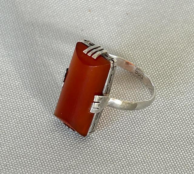 Austrian Art Deco Silver & Carnelian Ring (1 of 4) Austrian Art Deco Silver & Carnelian Ring (1 of 4)