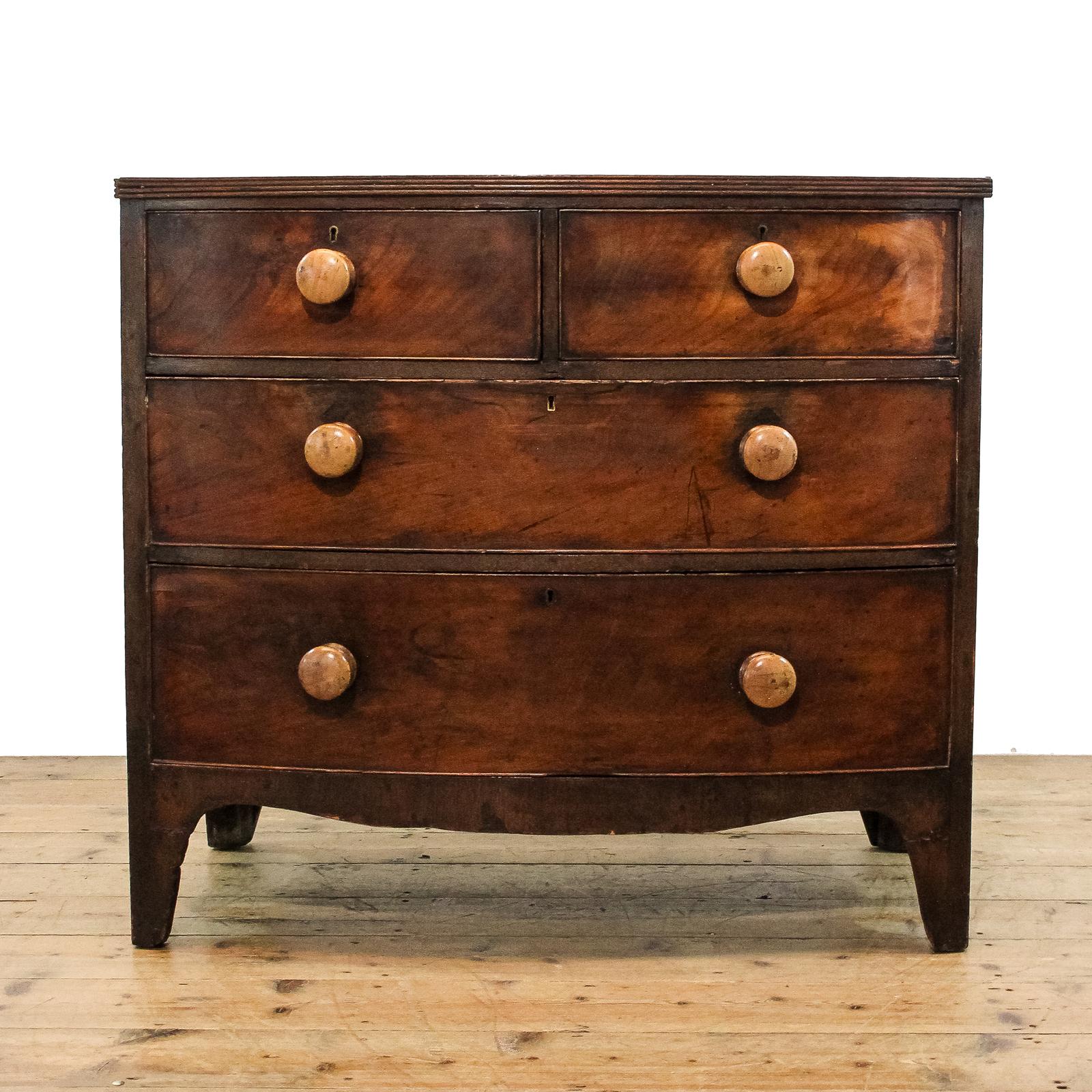 Antique 19th Century Mahogany Bow Front Chest of Drawers (1 of 13)