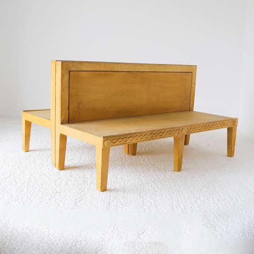 Pair of Regency Style Ochre Hand Painted Benches (1 of 15)