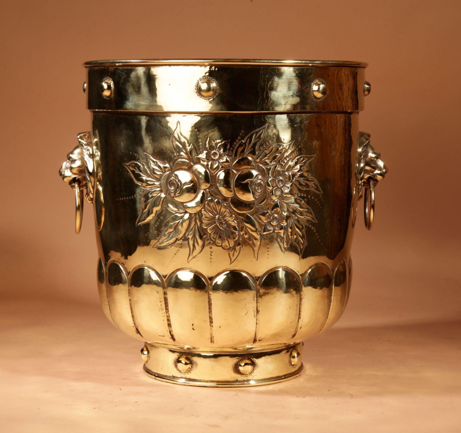 Dinanderie Brass Large Jardinière / Log / Peat Bin (1 of 11)