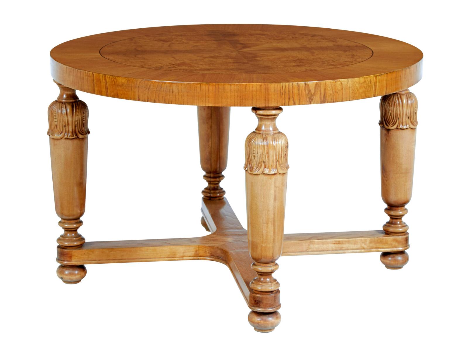 Art Deco Swedish Carved Birch & Elm Coffee Table (1 of 6) Art Deco Swedish Carved Birch & Elm Coffee Table (1 of 6)