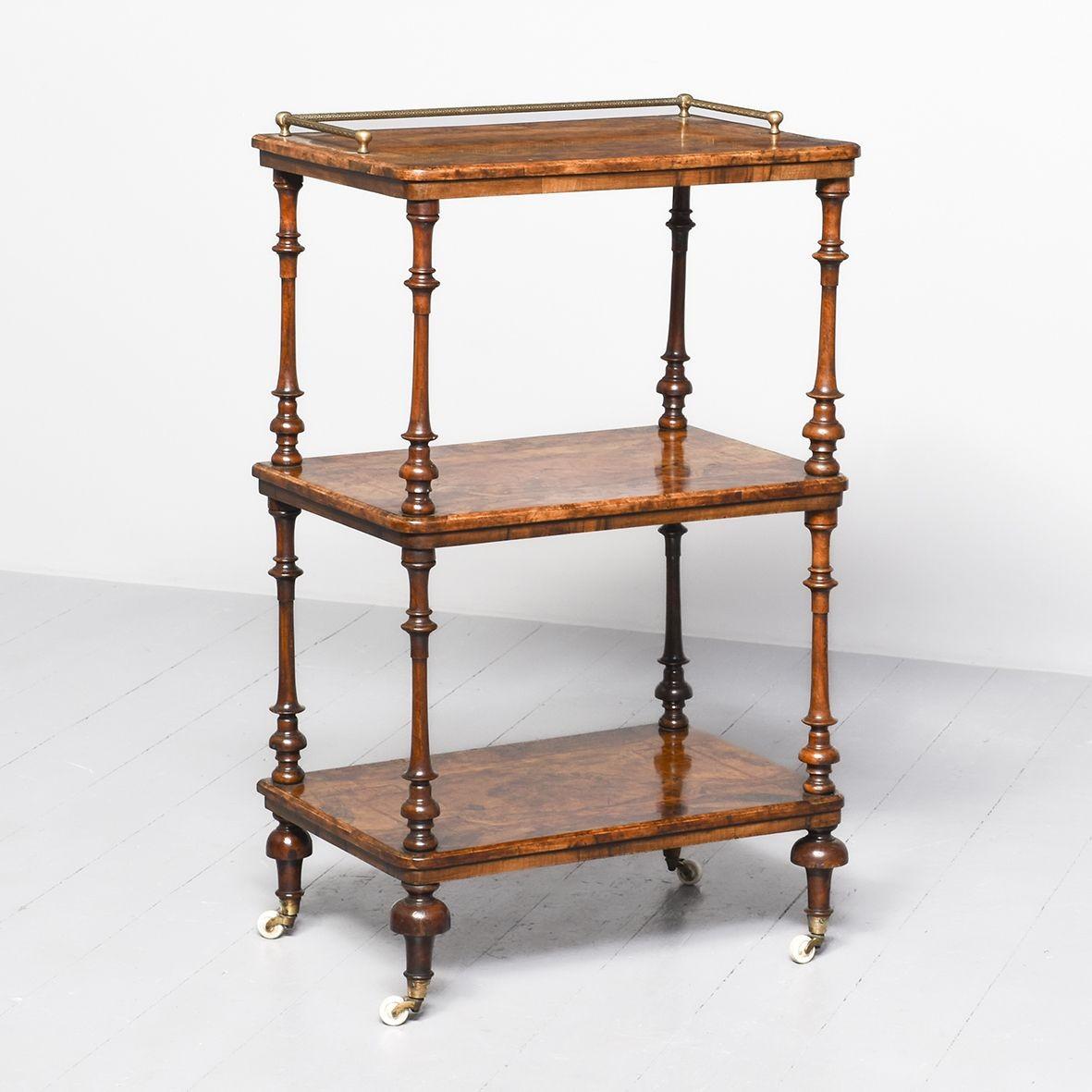 Quality Inlaid Burr Walnut Victorian Whatnot (1 of 8)