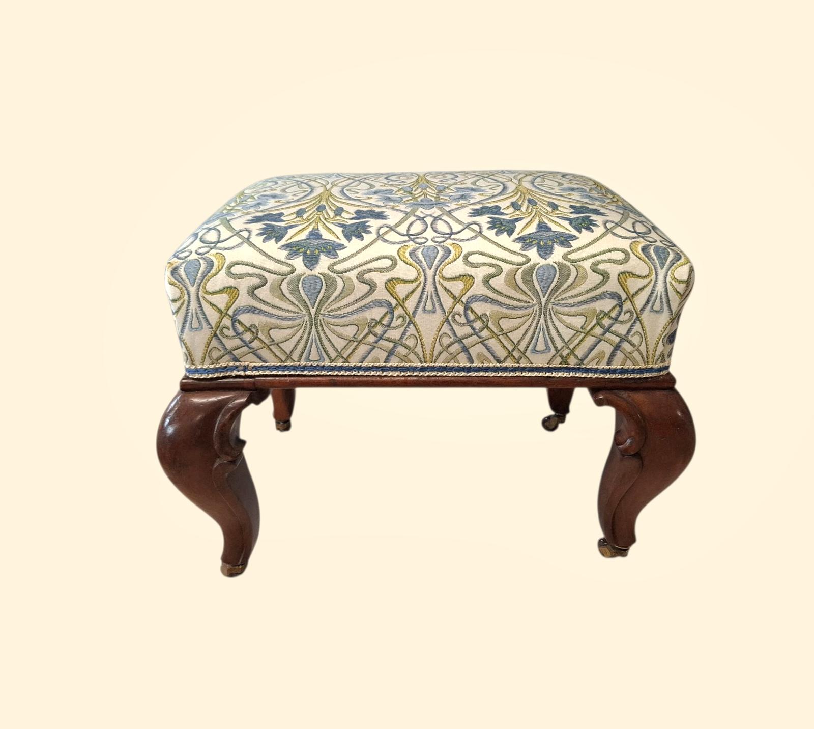 Victorian Walnut Ornate Footstool (1 of 4)
