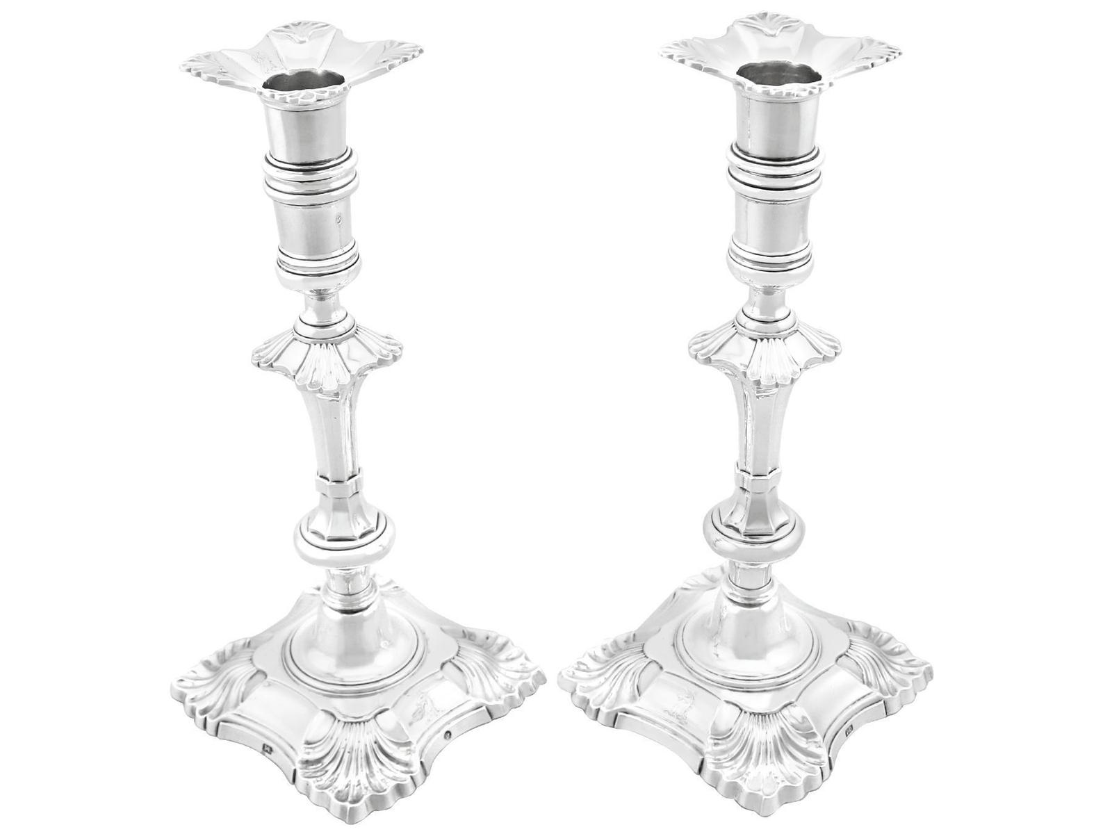 Antique Irish Sterling Silver Candlesticks c.1750 (1 of 15)