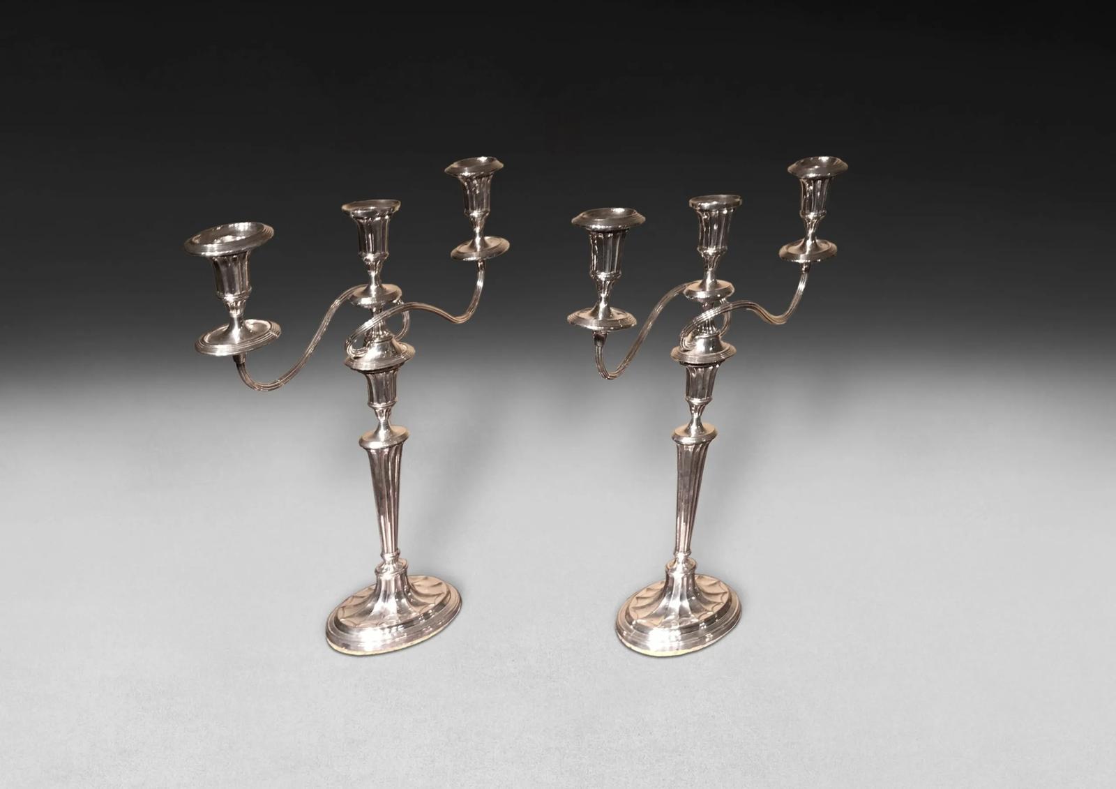 Pair of George III Period Old Sheffield Plate Candelabra (1 of 2) Pair of George III Period Old Sheffield Plate Candelabra (1 of 2)