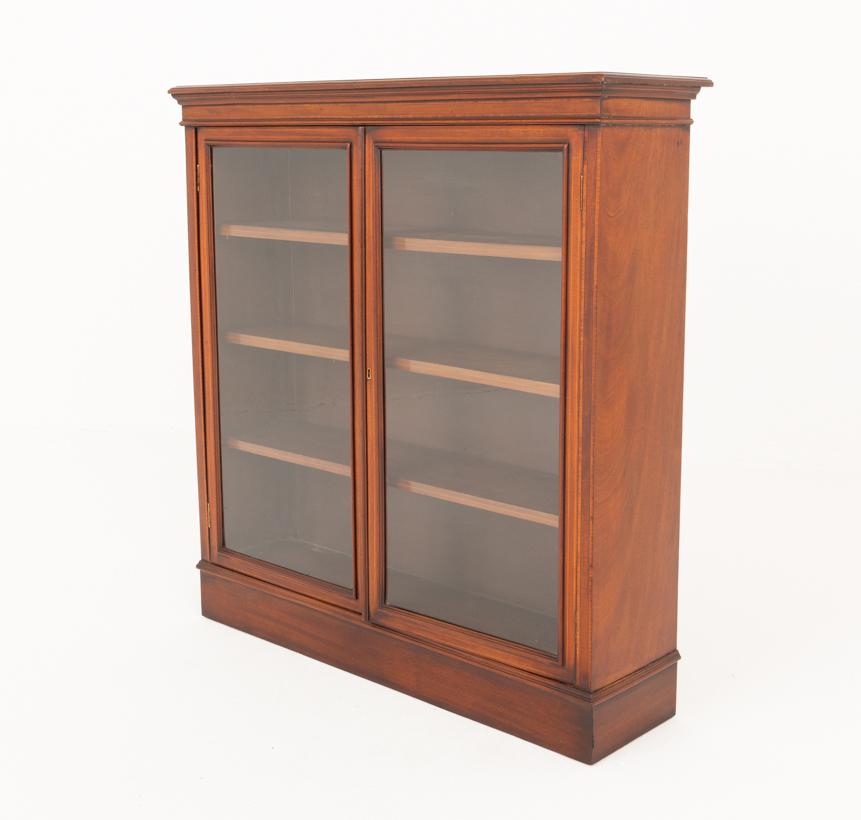Mahogany Sheraton Revival Glazed Bookcase (1 of 7)