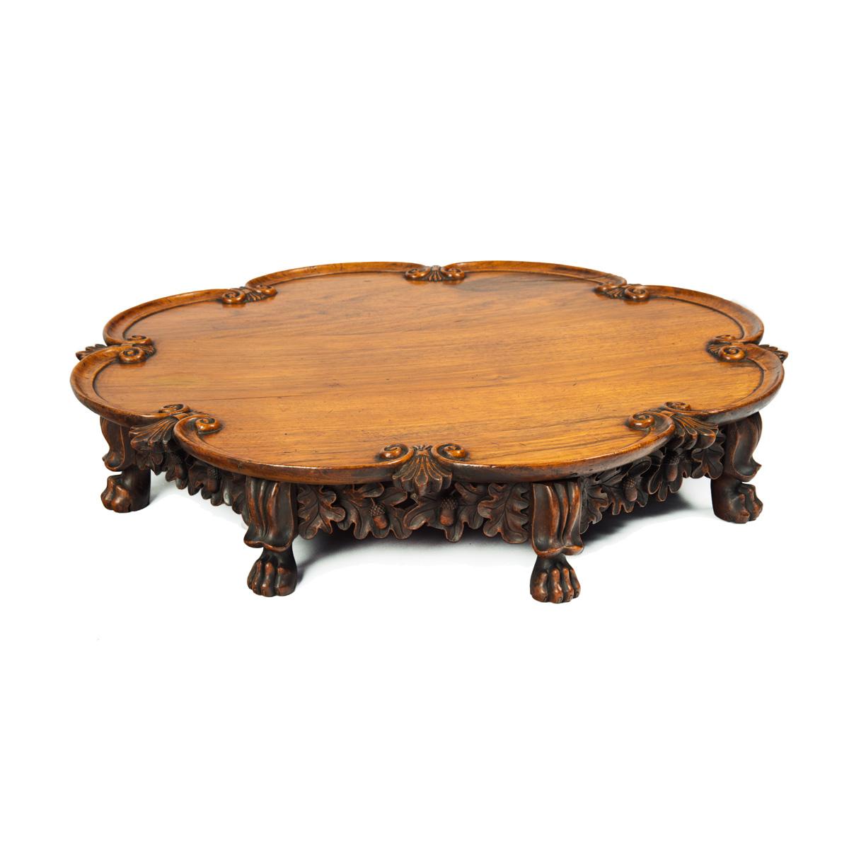 Large Anglo Indian Padauk Wood Lazy Susan (1 of 5)