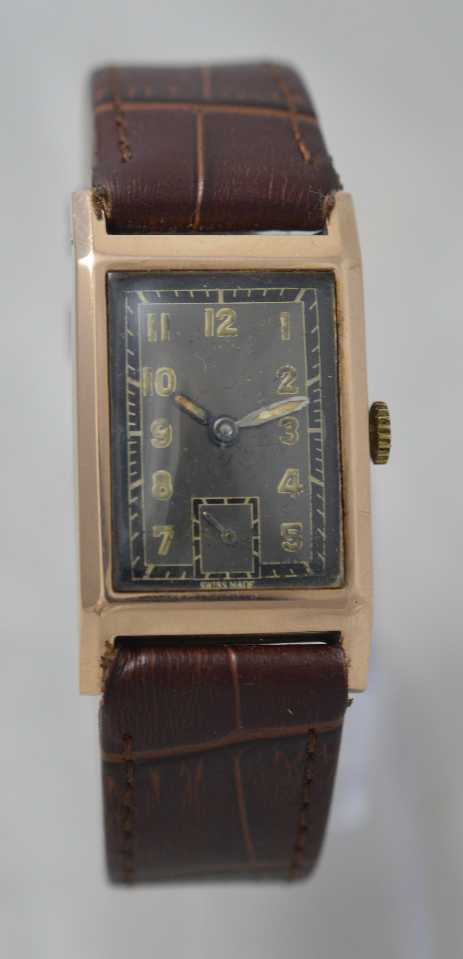 1943 9K Gold 'Tank' Wristwatch (1 of 5) 1943 9K Gold 'Tank' Wristwatch (1 of 5)