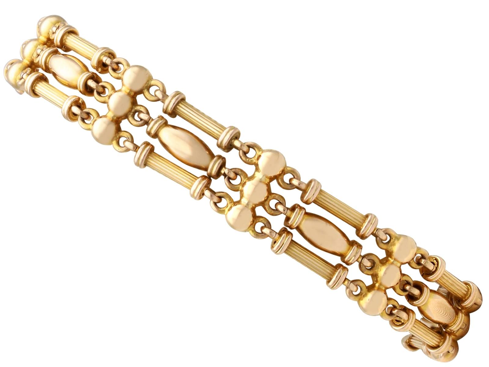 Antique 15ct Yellow Gold Gate Bracelet c.1910 (1 of 9)